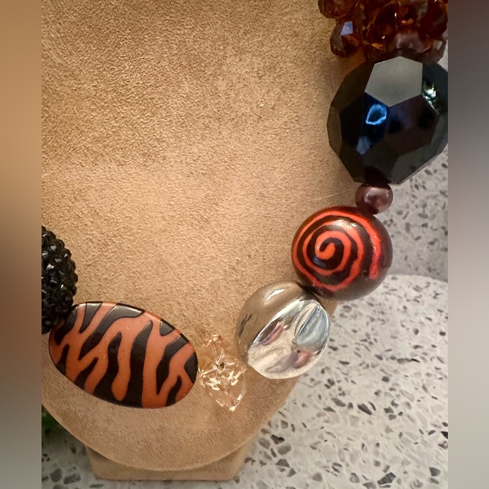 Multi Media Bead Statement Necklace - image 4